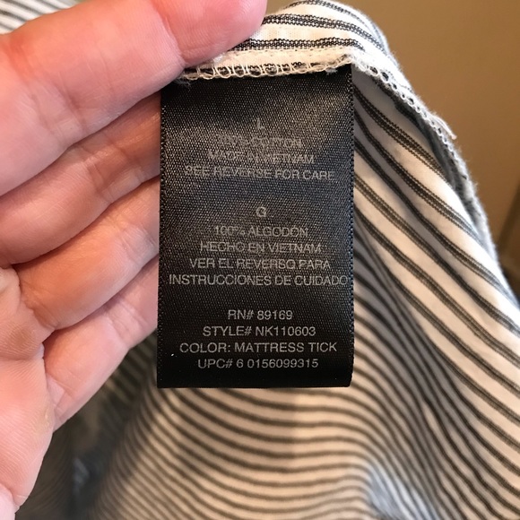 Norma Kamali Cap Sleeve Woven Shirt Dress Mattress Tick - Picture 9 of 9